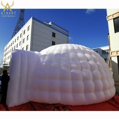 China Outdoor Inflatable PVC Or Oxford Cloth Big Igloo Tent For Activity Event, Portable White Snow House Christmas Day Party for sale