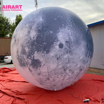 China Party Inflatable 6m Large Inflatable Rooftop Moon Balloon , Led Inflatable Planets Globe for sale