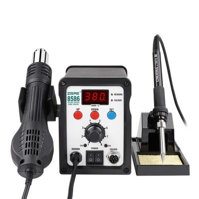 China Repair Soldering Machine ZSAE 8586 2 in 1 Air Gun Station SMD Rework Station Hot Soldering and Desoldering Soldering Station for sale