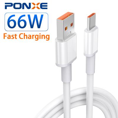 China Mobile Phone OEM 6A Fast Charging Type-C Cable USB 66w Data Cable For Huawei Samsung XiaoMi for sale