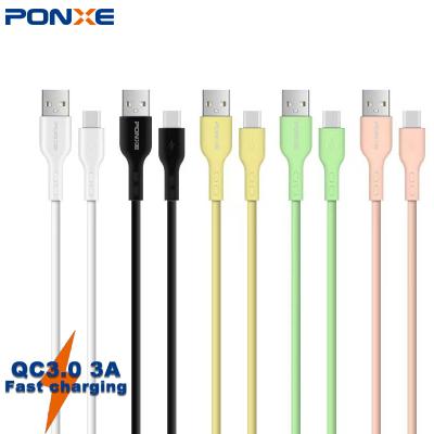 China MP3/MP4 Player PONXE 3A Data Cable Color Type C Band V8 Fast Charging Micro Usb Cable 1m For Mobile Phone OEM for sale