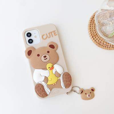 China Silicone Cute Mike Sullivan Phone Cases For Iphone 3d cartoon bear luxury shockproof design 13 12 11 pro X Xs X Max Phone Cases for sale