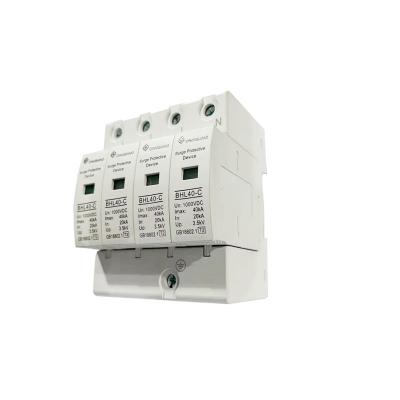 China 4P DC 1000V PV 20KA-40ka DPS Surge Protector Arrester Surge Arrester Sunscreen SPD BHL40-C for sale