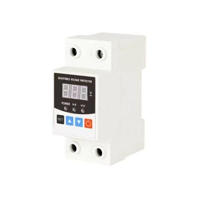 China 40A 230V AC Din Rail Adjustable Over Voltage And Under Voltage Protector Protective Device Relay With Over Current Protection ZL1-63 for sale