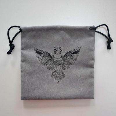 China Drawstring Bracelet Bag Fabric Luxury Jewelry Pouch Imitation Suede Bangle Wrapping Bag with Drawstring and Logo for sale