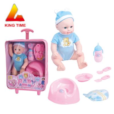 China Good Quality Crafts Educational Toy Full Body Silicone Baby Hot Selling Dolls Set Pull Rod Box Packing With Fashion Cartoon Gift for sale