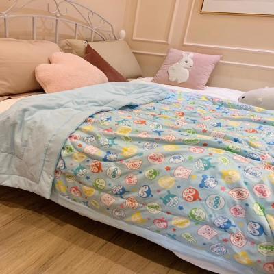 China Safe Funny Cartoon Design Washed Cotton Kids Summer Quilting Baby Quilt Crib Infant Comforter for sale