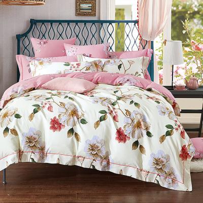 China Nondisposable 4pcs 220TC 100% Cotton Luxury Bed Set Bedclothes Bedding Item for sale