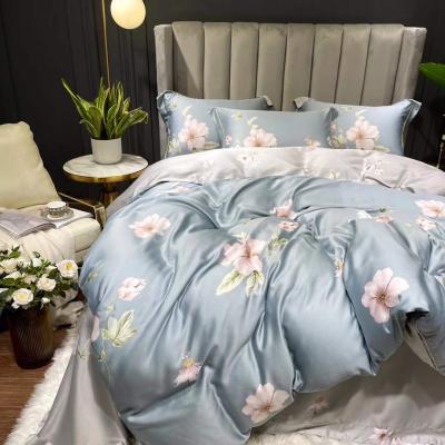 China Cooling 230TC 40S 100% Tencel Lyocell Printed 4pcs Duvet Cover Set for sale