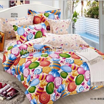 China Cute Design Cotton TWILL Colorful Candy Printing Pure Cotton Kids Bedding for sale