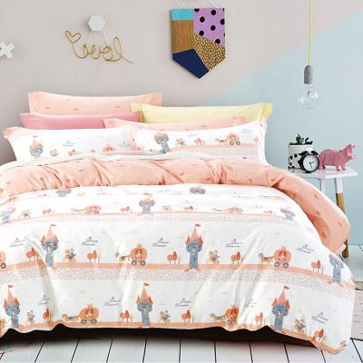 China Lovely New Style Stain Embroidered Kids 100% Cotton Linen High Quality Linen Bedding Set for sale