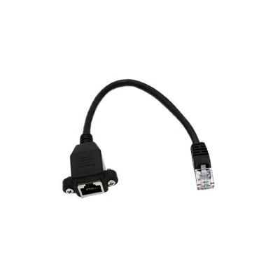 China Computer RJ45 Male To Female Screw RJ45 Panel Mount Ethernet LAN Network Extension Cable for sale