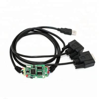 China High Quality Computer USB 2.0 Male 2 To DB9 RS232 Converter Cable for sale