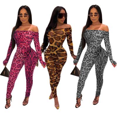 China FS0135J QUICK DRY women's new style autumn and winter overalls warm leopard print flared sleeve women for sale