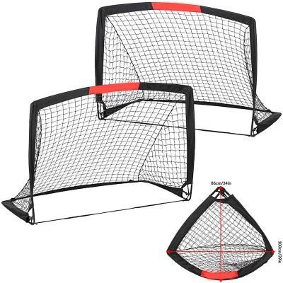 China 6*6Ft Custom Polyester Durable Portable Foldable Black Sleeve Hockey Goal Fold Lacrosse Goal With Net for sale