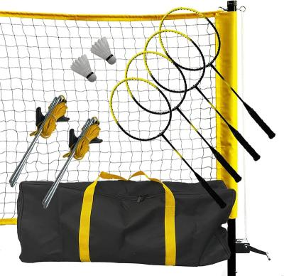 China Volleyball playing Regail 4 player sport badminton racket set badminton racket with net/shuttcock/volleyball/pump for family fun for sale