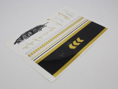 China Gold silver and black metallic temporary tattoo, Black ink tattoo for sale