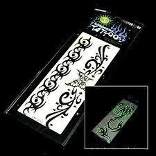 China Glow in dark tattoo, metallic temporary tattoo, custom designs. for sale