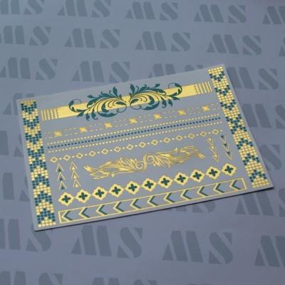 China Gold and turquoise metallic tattoo for sale