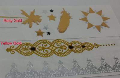 China Rosy gold, yellow gold metallic tattoo for sale