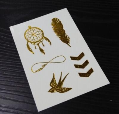 China Yellow gold metallic temporary tattoo for sale