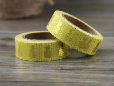 China Custom Printed Multi Colorful Stationery Decoration gold foil metallic foil washi paper tape for sale