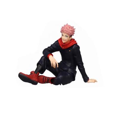 China Cute Cartoon Toy Jujutsu Kaisen Itadori Yuji Character Action Number Model Doll Toys Press Cup Noodle Lid Sitting Position for sale