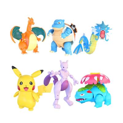 China Cartoon Pokemon Action Figure Toy Pika-Chu Blastoise Charizard Elf Shape & Ball Shape Pocket Monsters PokeBall Vinyl Doll Collectible Model for sale