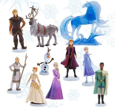 China Wholesale Cartoon Toy 10pcs/set Elsa Anna Frozen Princess Olaf PVC Action Number Model Toy Collectible Doll Set for sale