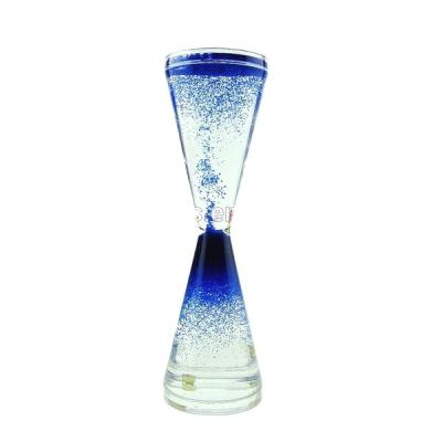 China Mid Century Modern New Product Innovative Ideas Color Liquid Acrylic Oil Hourglass Decoration for sale