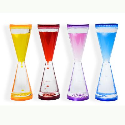 China Home Decoration Oil and Water Toys Liquid Hourglass Bubble Oil and Water Toys Acrylic Liquid Hourglass for sale