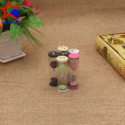 China Current 3 Minute Mini Plastic Hourglass Timer Sandglass For Tooth Brushing Timer for sale