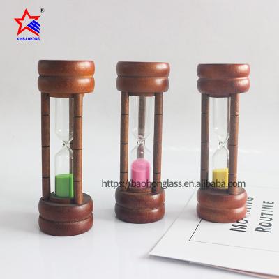 China XINBAOHONG Traditional Mini 2 Minute Sand Timer Promotional Wooden Hourglass For Timing for sale