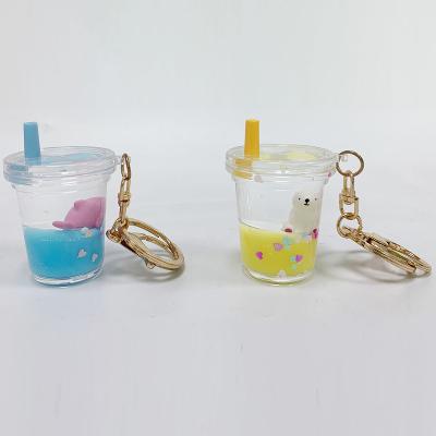 China Coconut Pearl Milk Tea Resin Keychain Key Chain Mount For Car Purse Bag Decor Jewelry Accessories Keychain for sale