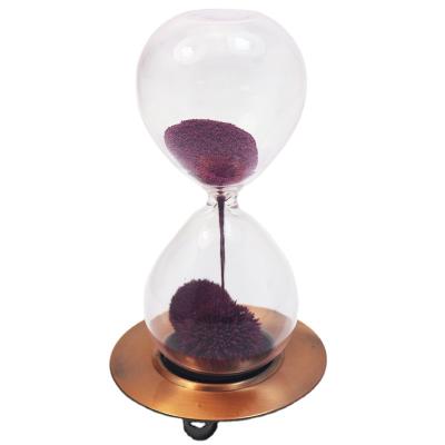 China Transparent Sand 3 Minute Decoration Glass Egg Timer Magnetic Hourglass for sale