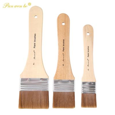 China Professional Artist Hair Paint Brush Set 3Pcs Fine Handle Acrylic Wood Nylon Watercolor Brush Detailing Brush Set for sale