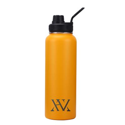 China PORTABLE Customize Sports Cold Beer Hot Water Bottles Stainless Steel Copper Double Wall Bottle With Straw For Ice for sale