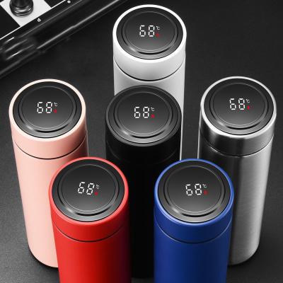 China 500ml OEM OEM termo vacuum thermos flask PORTABLE LED temperature display thermos water bottle for sale