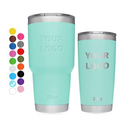 China Durable 20oz 30oz Custom Double Wall Vacuum Insulated Stainless Steel Mugs Tumblers Travel Coffee Mugs Tumbler Cups With Lid And Straw for sale