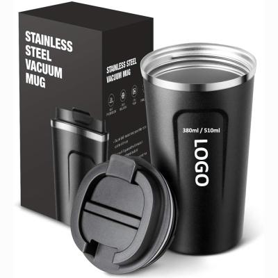 China Factory 380ml/510ml Travel Sustainable Coffee Tumbler Double Wall Vacuum Custom Coffee Mugs Insulated Stainless Steel Coffee Cups for sale