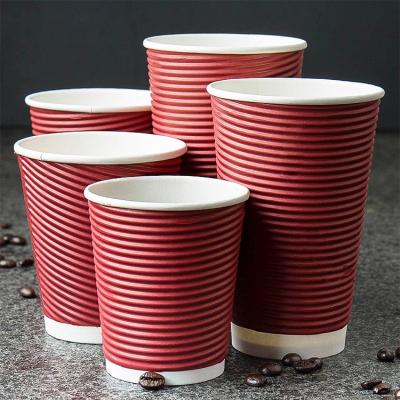 China Biodegradable Custom Logo Disposable Double Wall Biodegradable Single Pla Coated Coffee Paper Cups for sale