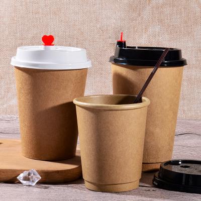 China Biodegradable Custom Disposable Paper Cup for Hot Drink, Double Wall Eco Friendly Coffee Cup with Lid, Catering Take Away Coffee Cups Holder for sale