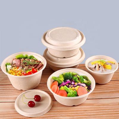 China Environmentally Friendly Biodegradable Noodle Box Salad Box Food Box Meal Bagasse Takeout Box for sale