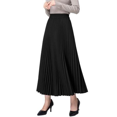 China Autumn And Winter Plus Size Pleated Skirt Female Slim Slim Diet Skirt WCT1104 Large Swing Top Long Skirt for sale