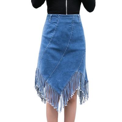 China Higher Waisted Women Midi Denim Skirt Streetwear Skirts YF80172 for sale