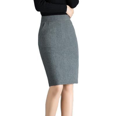 China Female professional skirt plus hip woolen skirt bag pocket waist autumn and winter skirt WCT36022 for sale