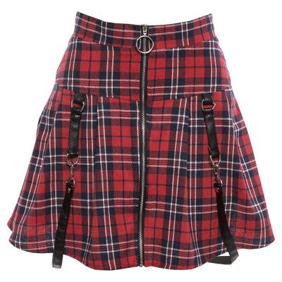 China European and American hot zipper plaid style plus size skirt a-line skirt WCT3503 for sale