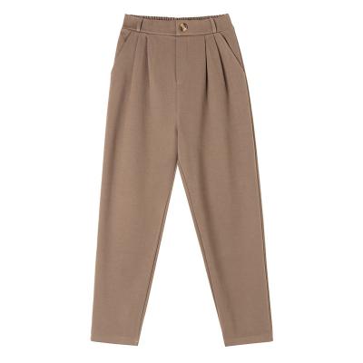 China Anti-Wrinkle Casual Woolen Pants Women Loose Straight Leg Skirt Harem Cropped Trousers LGD10043 for sale