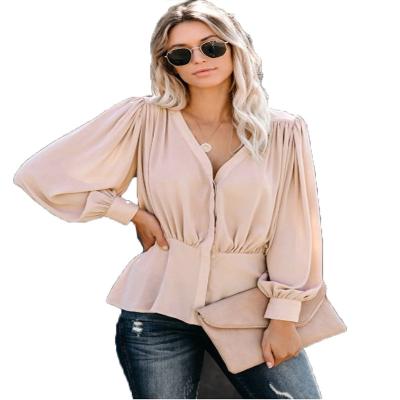 China Spring and Autumn European and American fashion women's breathable explosive styles are thin and all-match chiffon shirt WCT21029 for sale