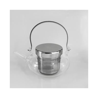 China 2021 New Modern Glass Tea Set Sustainable Fashion Chinese Teapot With S.S Lid And Strainer for sale